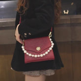 Sac de mariage rouge pour mariée, sac messager en perles, design d'intérêt spécial, sac à main à haute texture